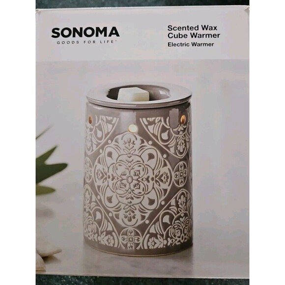 Sonoma Other - Sonoma Gray Medallion Electric Scented Wax Cube Warmer NEW